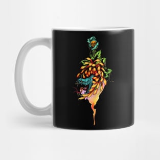 Amazing snake with skull and flowers Mug